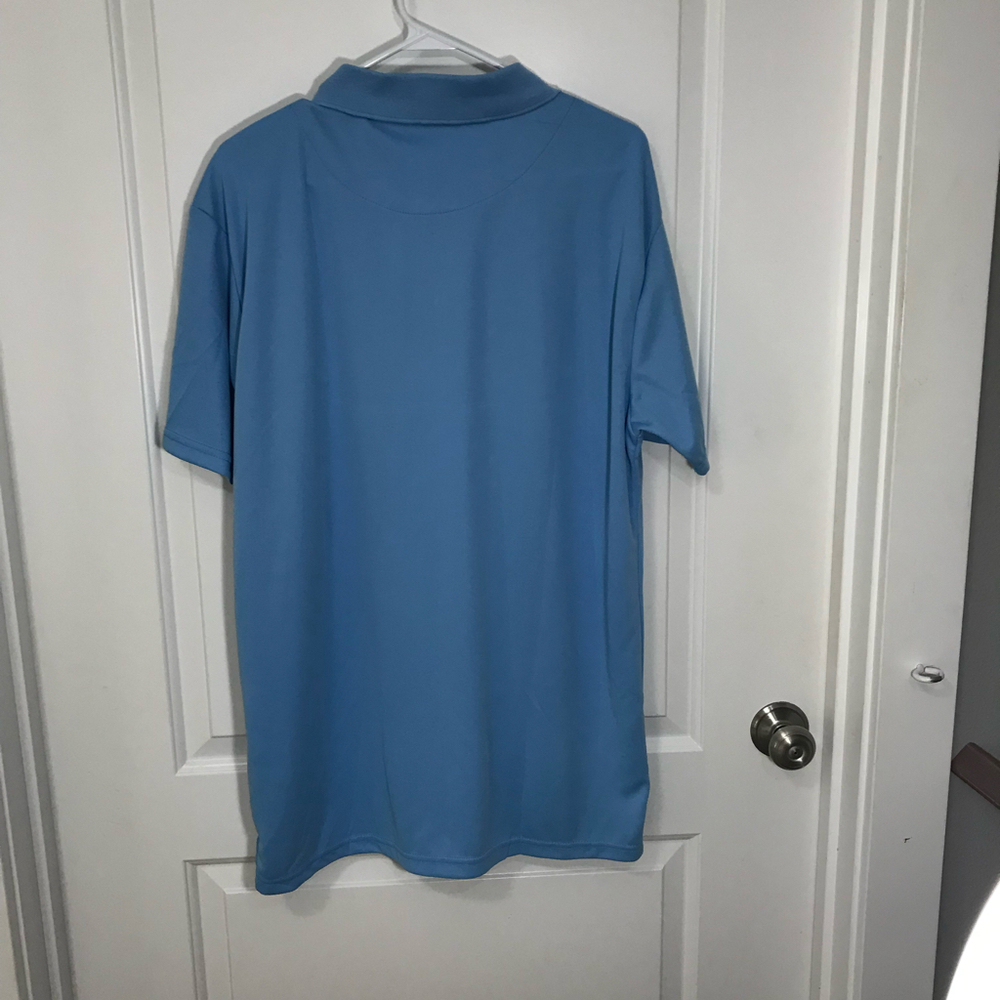 Galaxy Men’s Moisture Wicking Polyester Light Blue Polo 2XL NWT - Picture 2 of 5